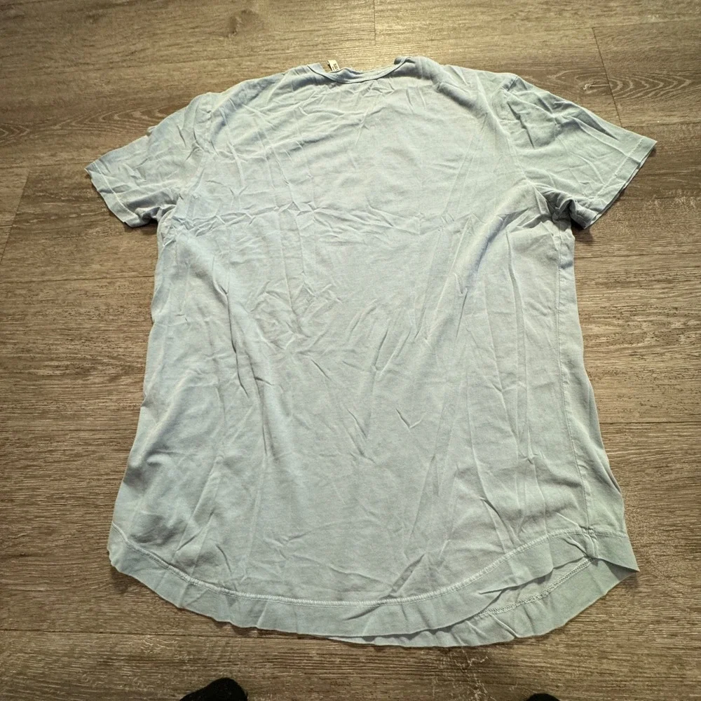 Buck Mason Shirt Mens M Blue 100% Cotton Heritage Slub Curved Hem BM11007 Tee